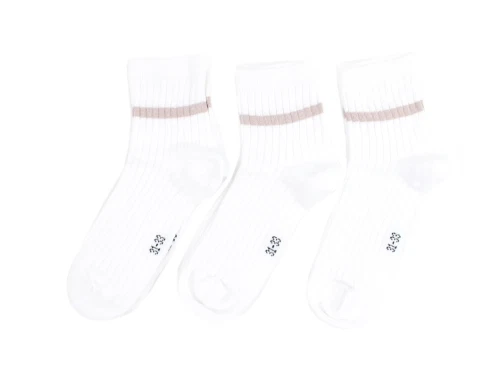 Name It bright white fawn glitter stripe strømper (3-pack)